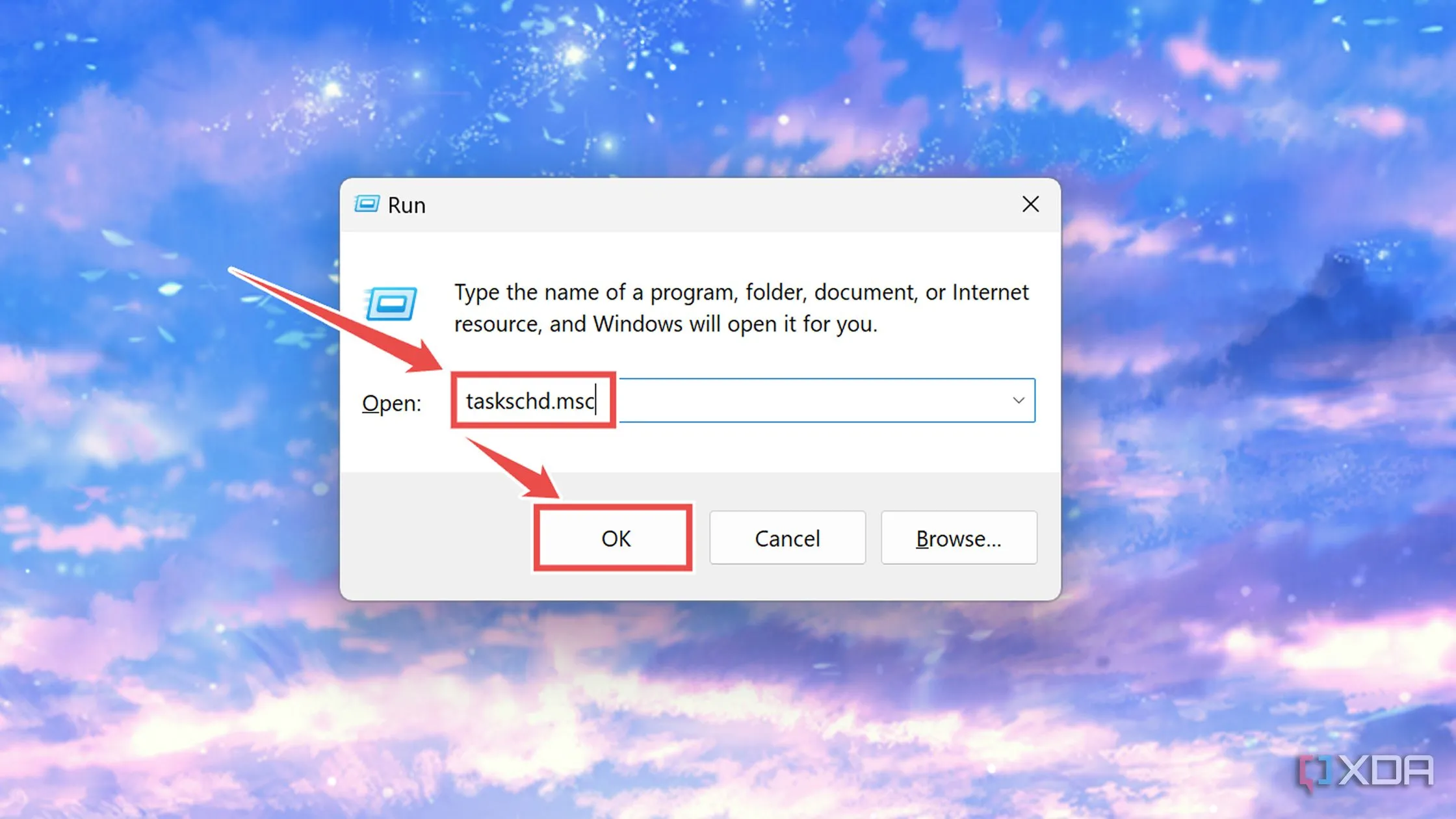 Truy cập công cụ Windows Task Scheduler trên Windows 11.
