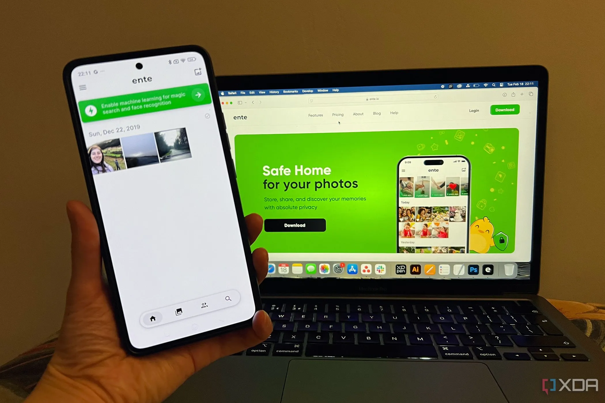 Ứng dụng Ente Photos trên di động và máy tính