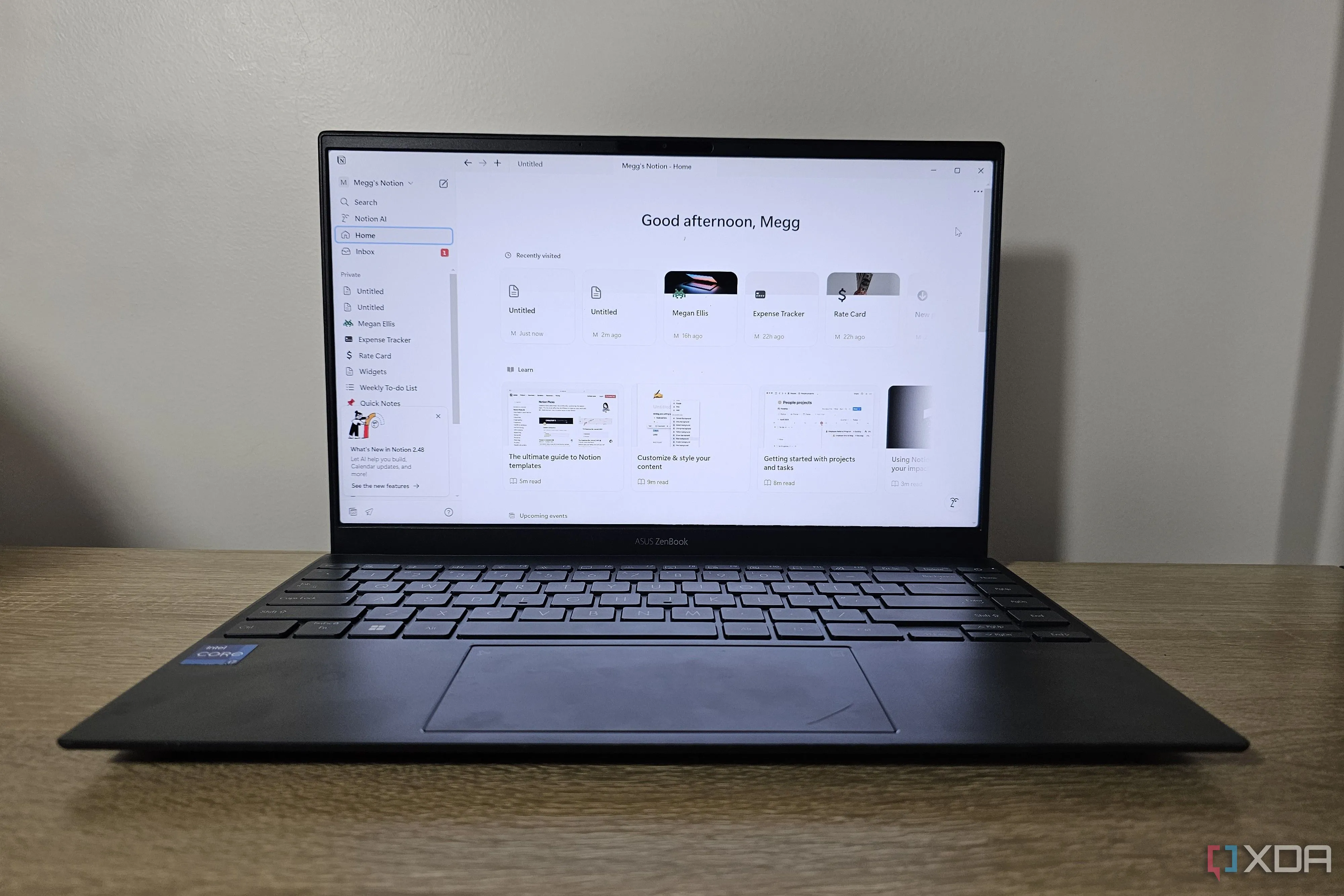 Ứng dụng Notion trên laptop