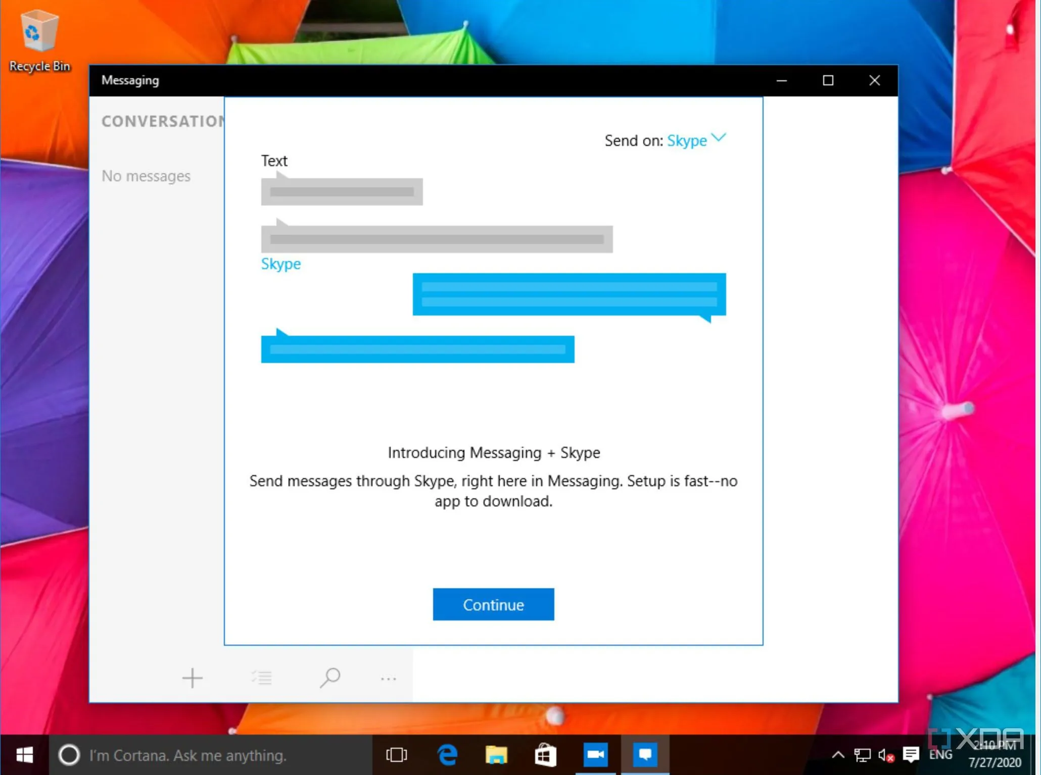 Ứng dụng Skype Video trên giao diện Windows 10, thể hiện nỗ lực tích hợp thất bại của Microsoft