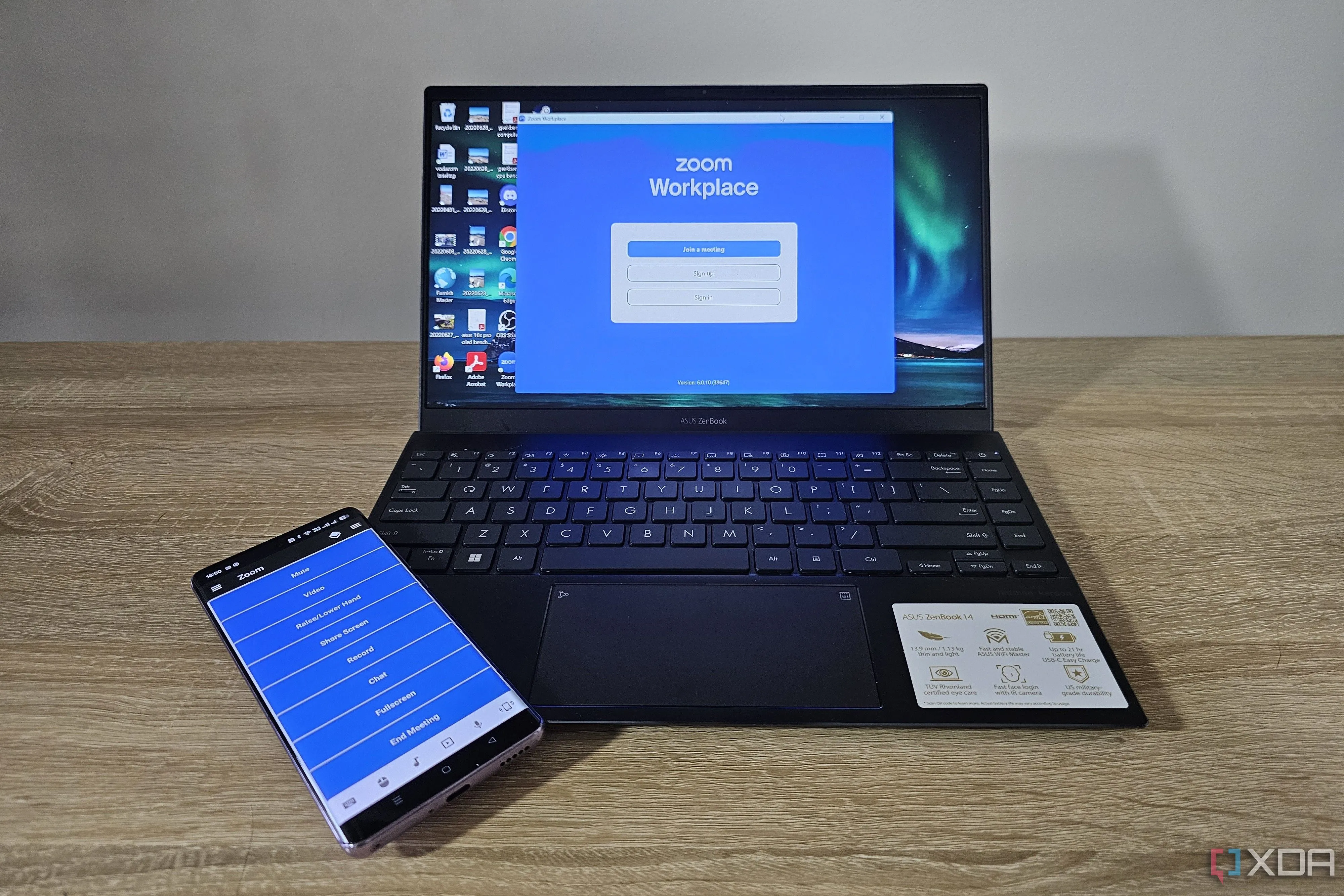 ung dung unified remote tren smartphone voi zoom tren laptop