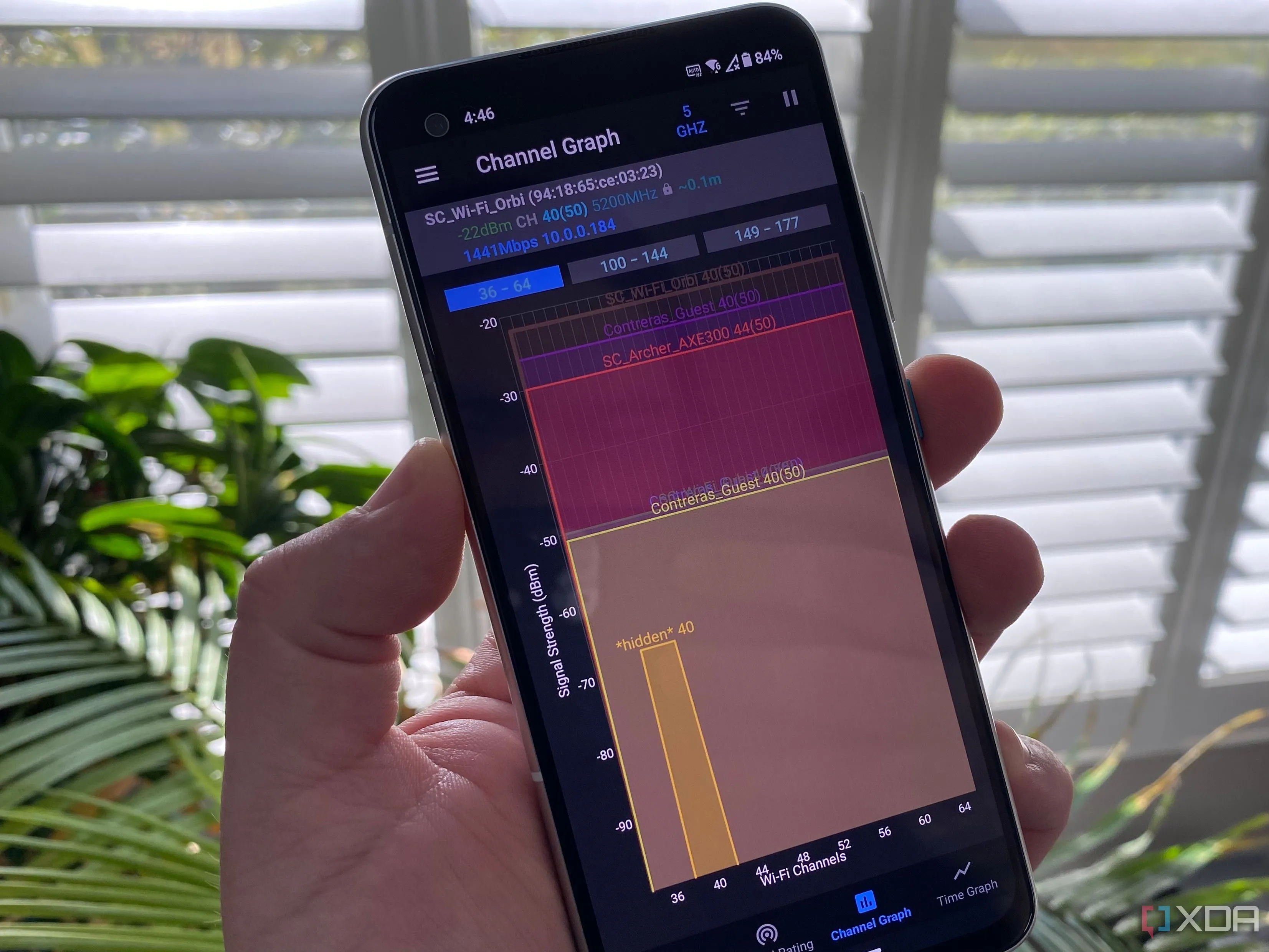 Ứng dụng Wi-Fi Analyzer hiển thị tình trạng tắc nghẽn mạng