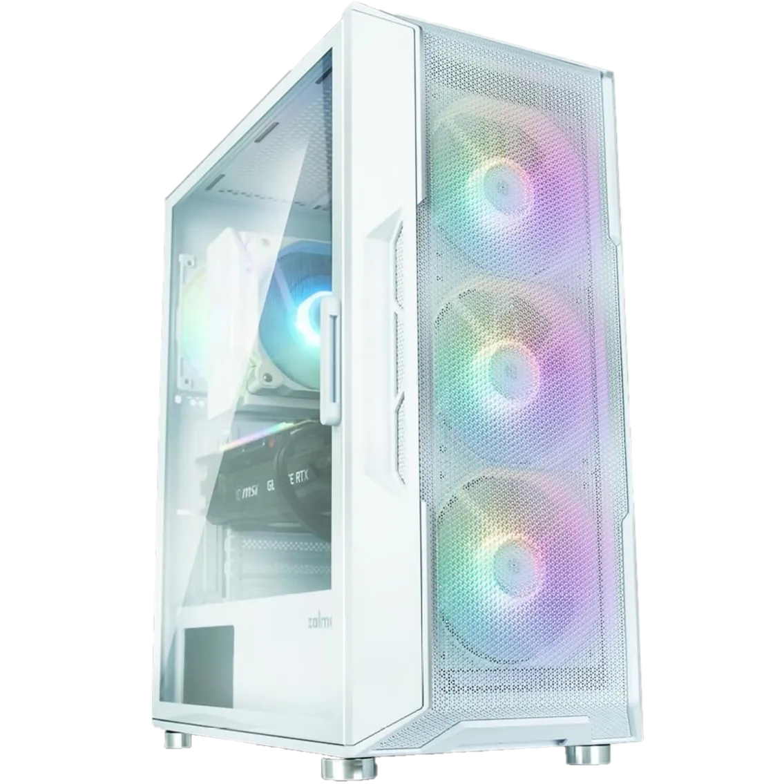 Vỏ case Zalman i3 Neo màu trắng kèm 4 quạt RGB