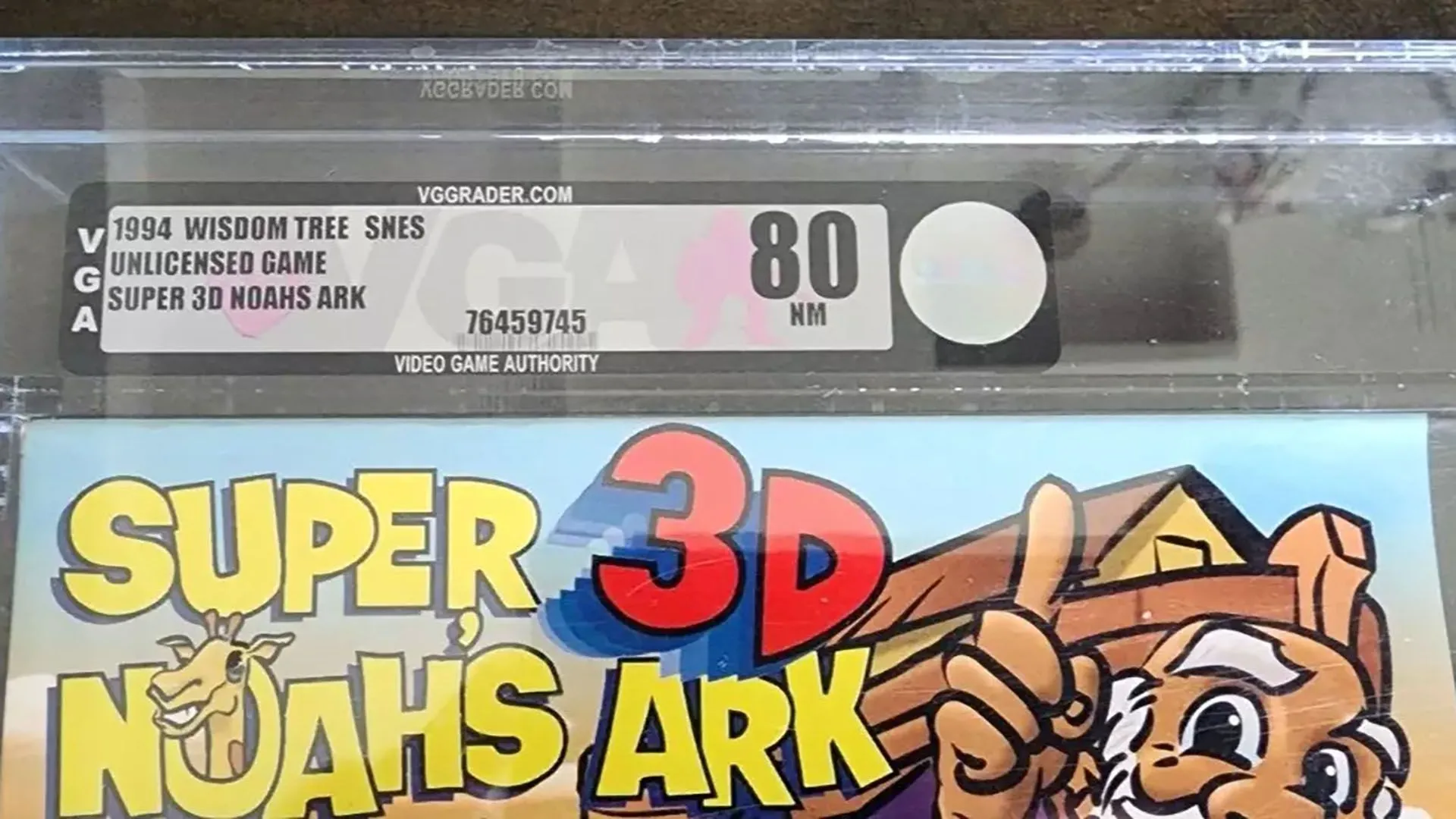 Vỏ game Super Noah's Ark 3D với nhãn dán &quot;Collector's Item&quot;