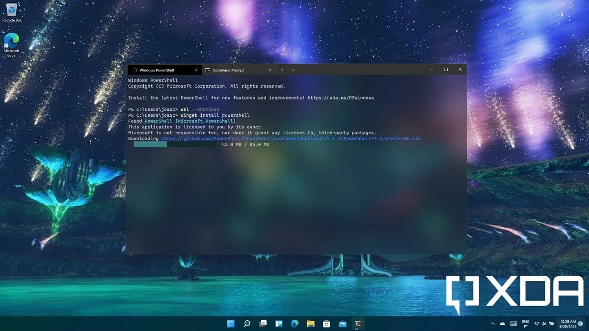 Windows Terminal đang chạy trên Windows 11