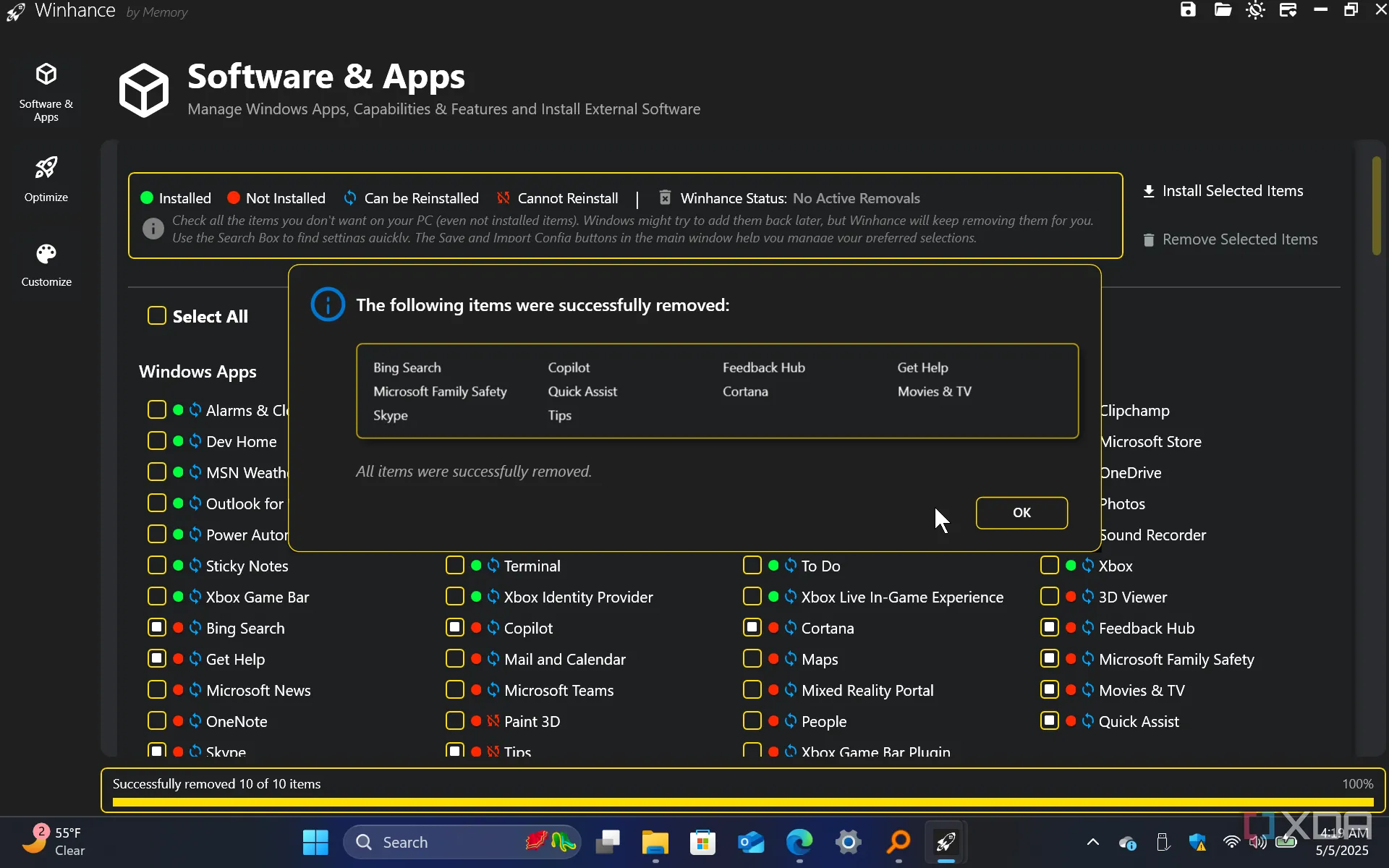 Winhance giúp tùy chỉnh và tối ưu hóa cài đặt Windows 11