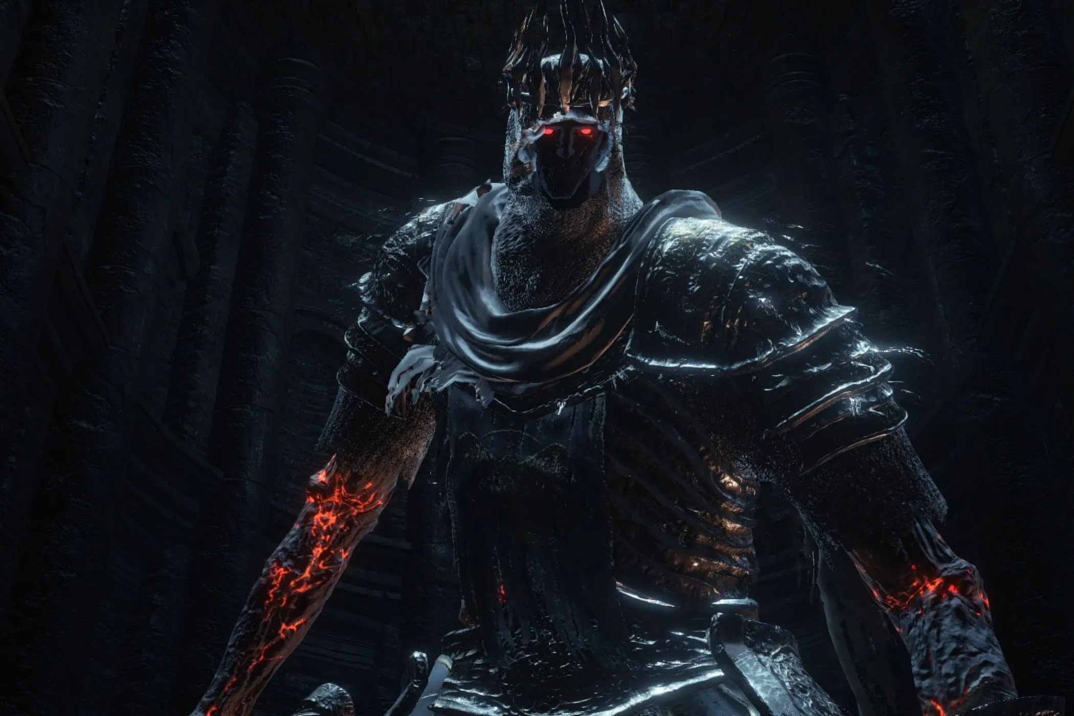 Yhorm the Giant sừng sững trong Dark Souls 3, một kẻ khổng lồ mà người chơi mong muốn đối mặt theo cách truyền thống.